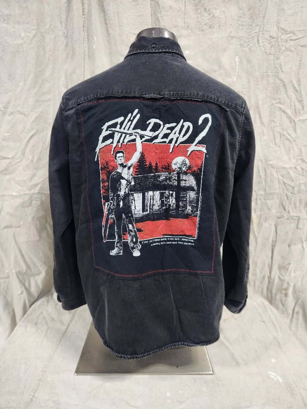 Primark Denim Jacket Upcycled with Evil Dead 2 T-Shirt Back Patch
